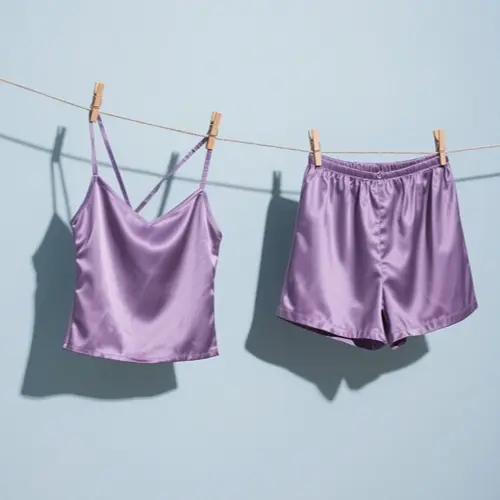 緞面吊帶背心與短褲套裝