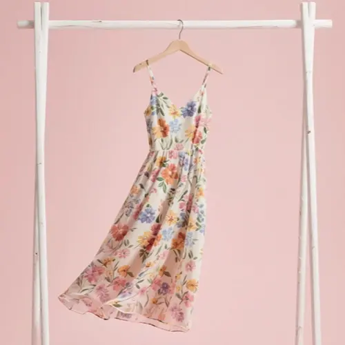 花卉中長連身裙