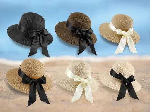 Summer Straw Hat with Ribbon
